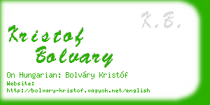 kristof bolvary business card